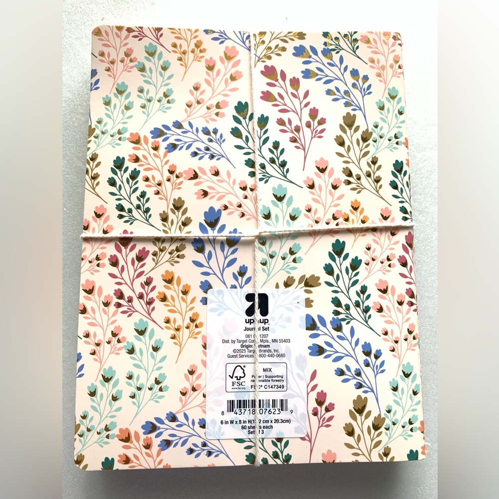 Up & Up 3pk Florals 6"x8" Journal Set - 60 Sheets Each NEW - Picture 4 of 5